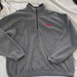 Gray Men's Fleece Pullover, 1/4 Zipper